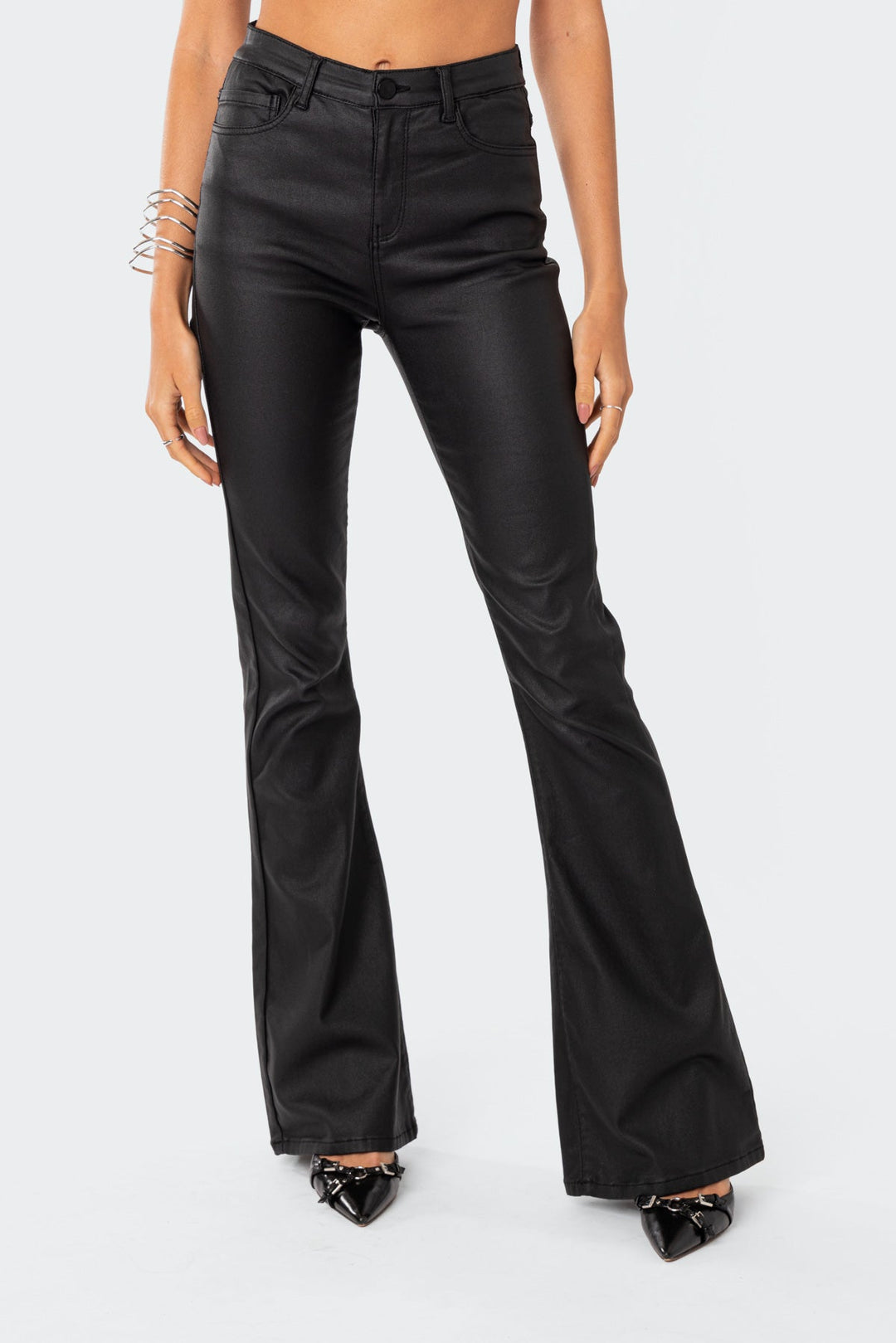 Lara™ Leather Flare Jeans