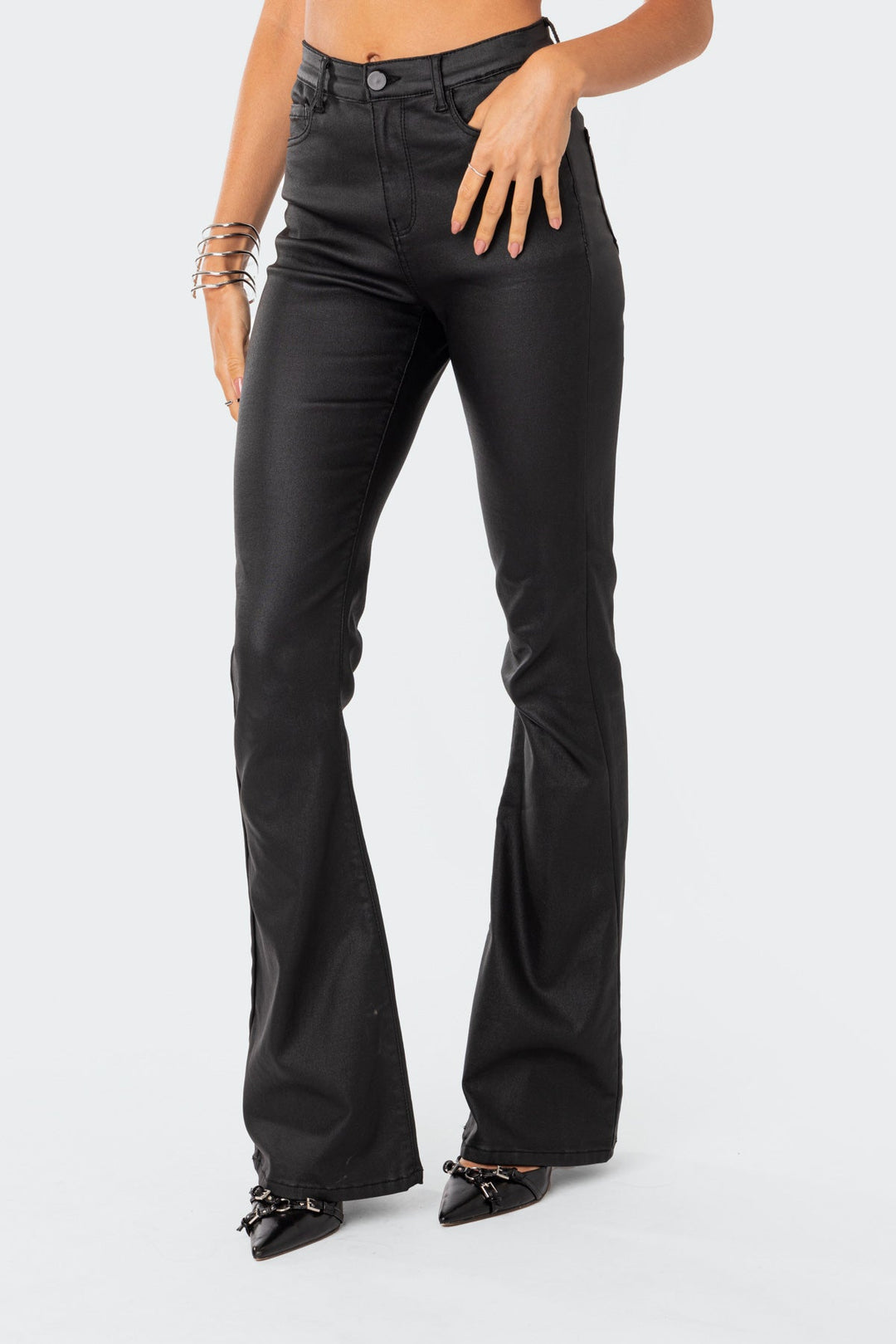 Lara™ Leather Flare Jeans