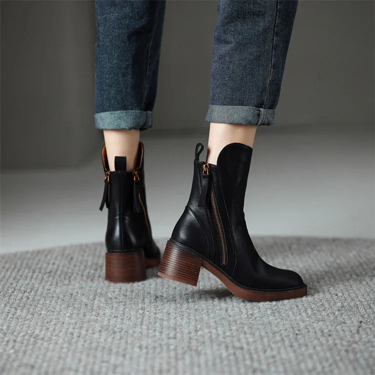 Salva™ Leather Ankle Boots