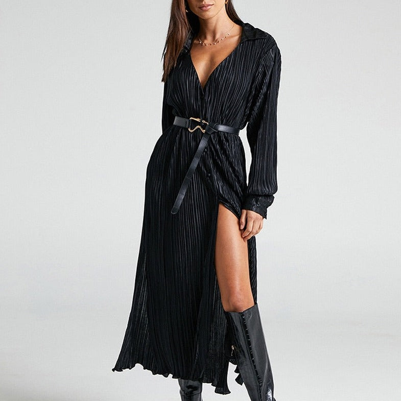 Evita™ Pleated Long Dress