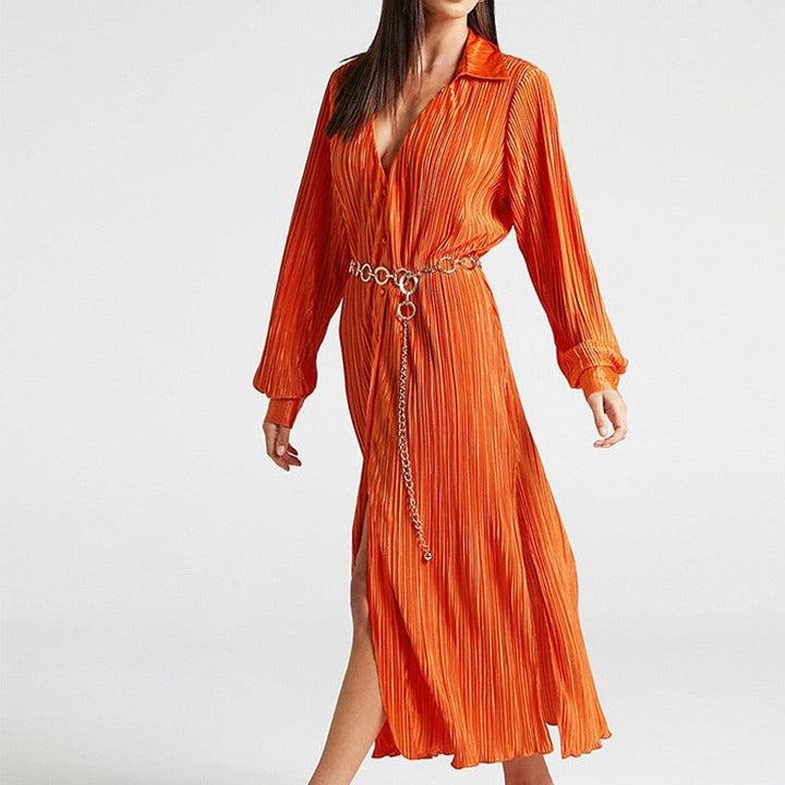 Evita™ Pleated Long Dress