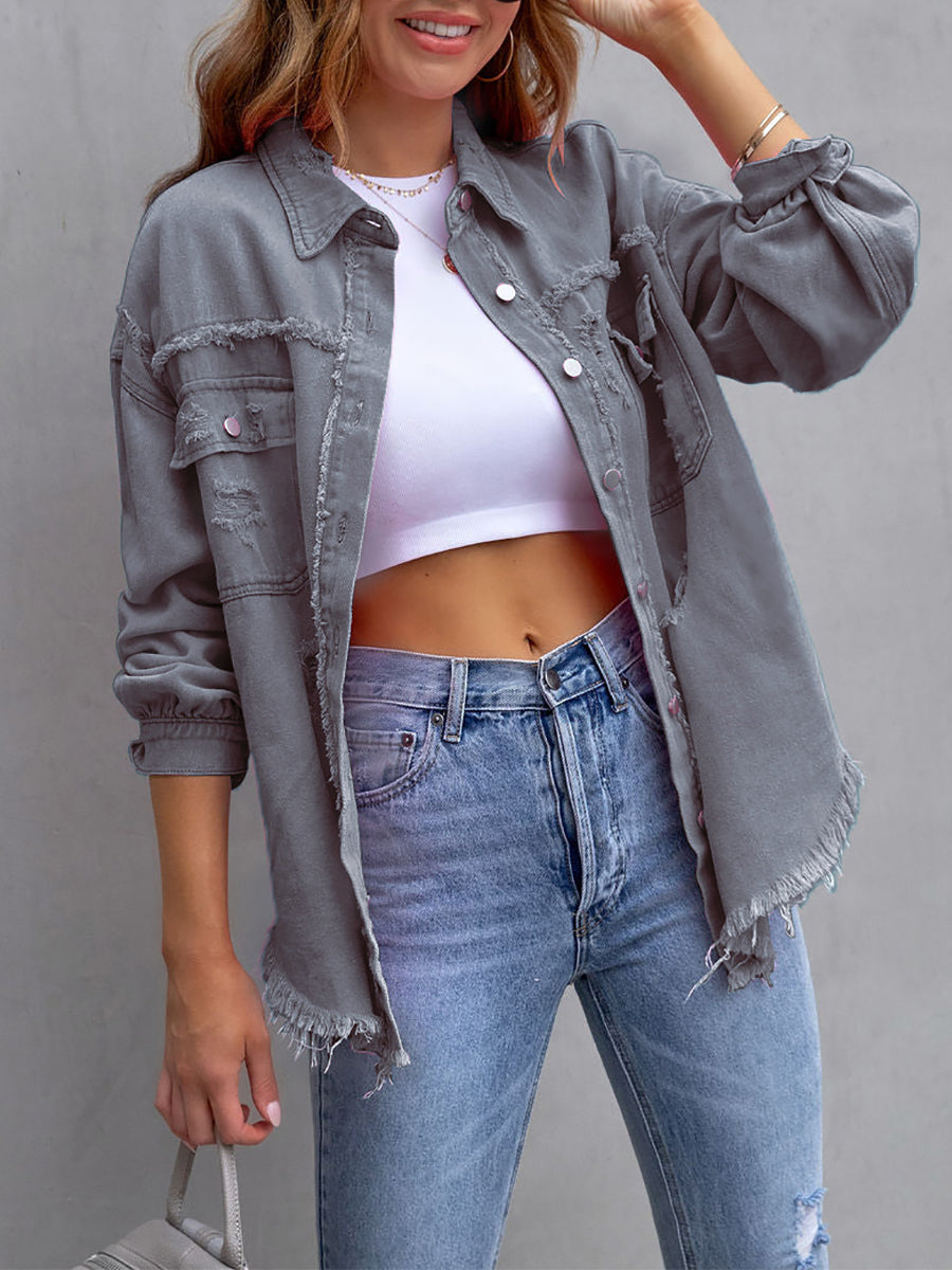 Eliana™ Frayed Denim Jacket