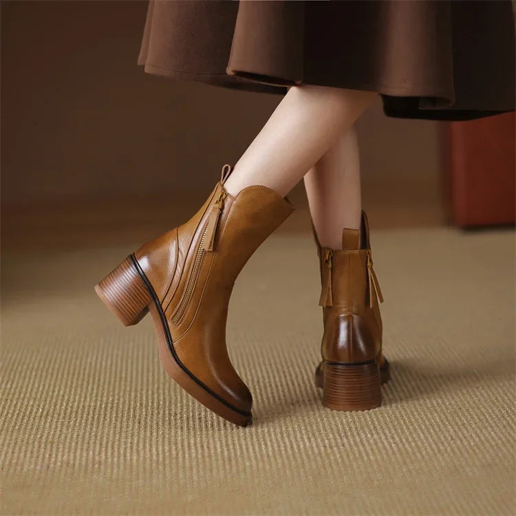 Salva™ Leather Ankle Boots