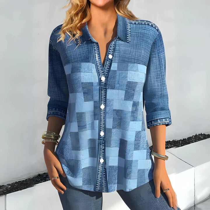 Atella™ Checkered Blouse