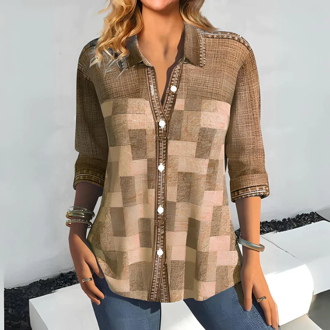 Atella™ Checkered Blouse