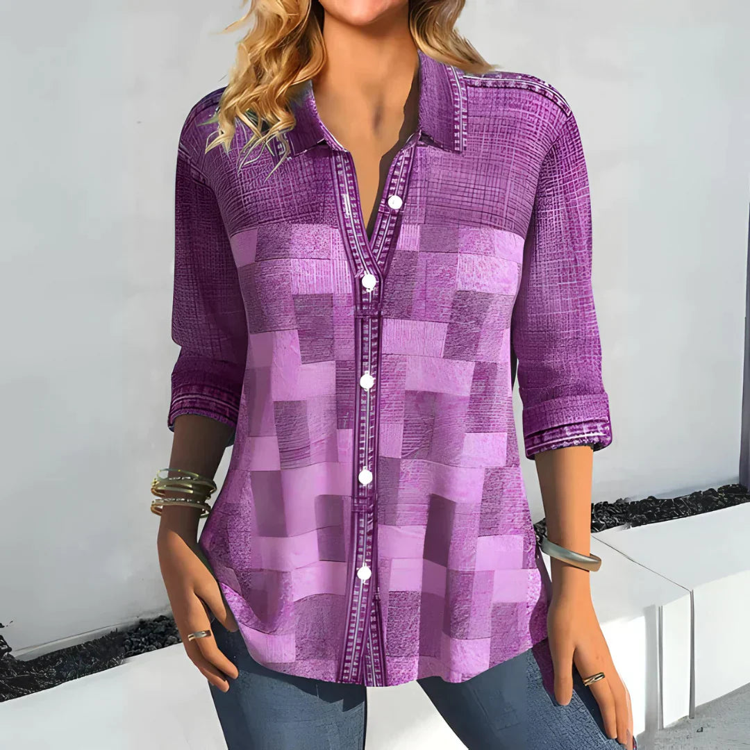 Atella™ Checkered Blouse